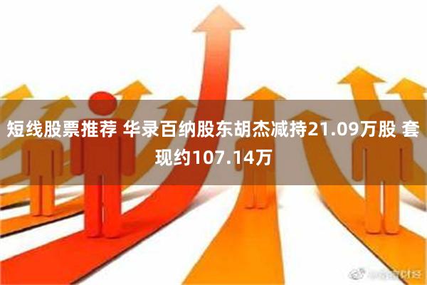 短线股票推荐 华录百纳股东胡杰减持21.09万股 套现约107.14万