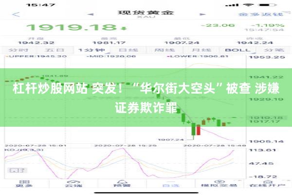 杠杆炒股网站 突发！“华尔街大空头”被查 涉嫌证券欺诈罪