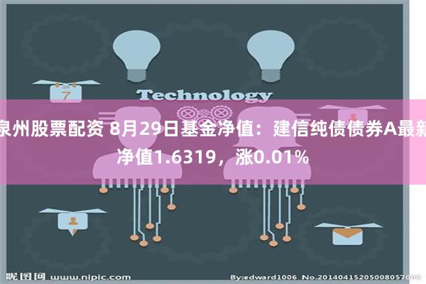 泉州股票配资 8月29日基金净值：建信纯债债券A最新净值1.6319，涨0.01%