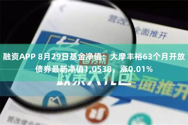 融资APP 8月29日基金净值：大摩丰裕63个月开放债券最新净值1.0538，涨0.01%