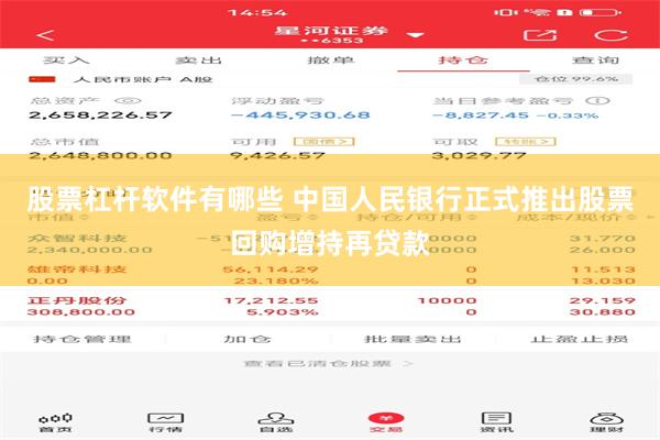 股票杠杆软件有哪些 中国人民银行正式推出股票回购增持再贷款