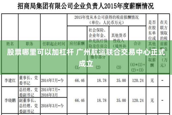 股票哪里可以加杠杆 广州航运联合交易中心正式成立